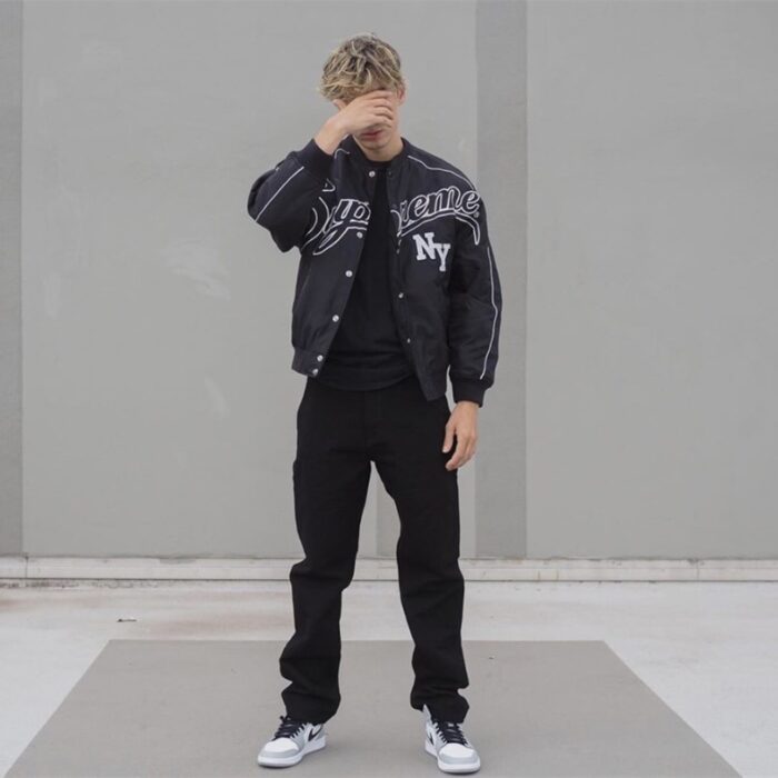 Jacket Supreme NY Varsity Bomber Black SP065 - Image 15