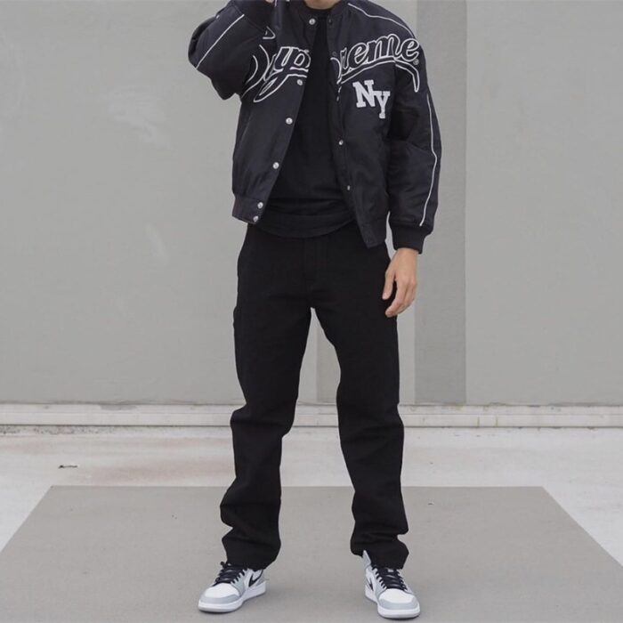 Jacket Supreme NY Varsity Bomber Black SP065 - Image 14