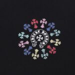 T-shirt Chrome Hearts Multicolor Cross Wreath Black CH028 - Image 4