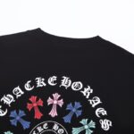 T-shirt Chrome Hearts Multicolor Cross Wreath Black CH028 - Image 6