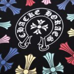 T-shirt Chrome Hearts Multicolor Cross Wreath Black CH028 - Image 5