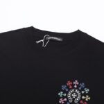 T-shirt Chrome Hearts Multicolor Cross Wreath Black CH028 - Image 9