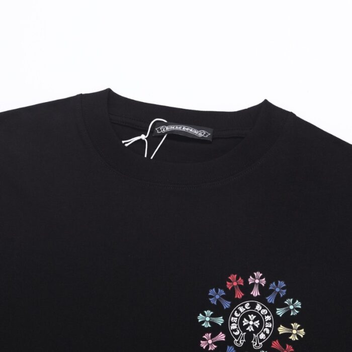 T-shirt Chrome Hearts Multicolor Cross Wreath Black CH028 - Image 9