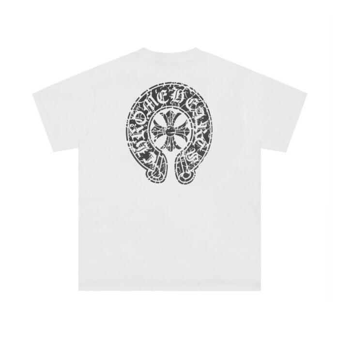 T-shirt Chrome Hearts Horseshoe White Logo CH015 - Image 2