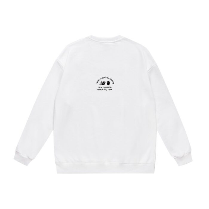 BAPE x New Balance Logo Sweatshirt White BP063 - Image 2