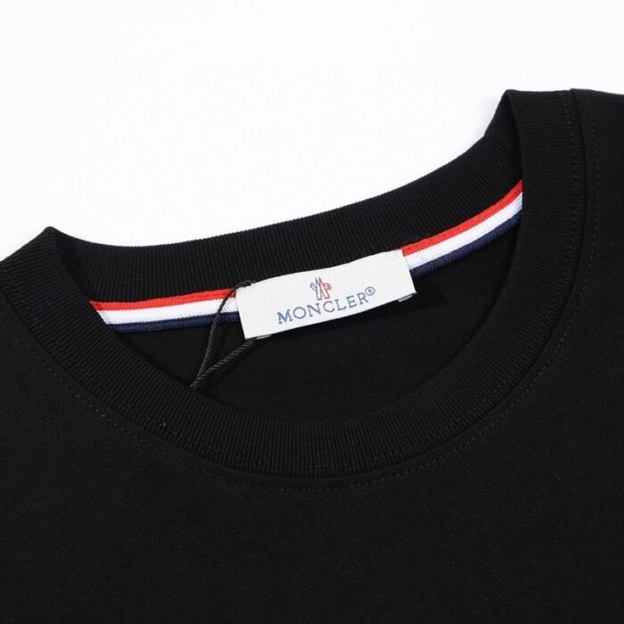 T-shirt Moncler Black Embroidered Logo Tee MCL005 - Image 6