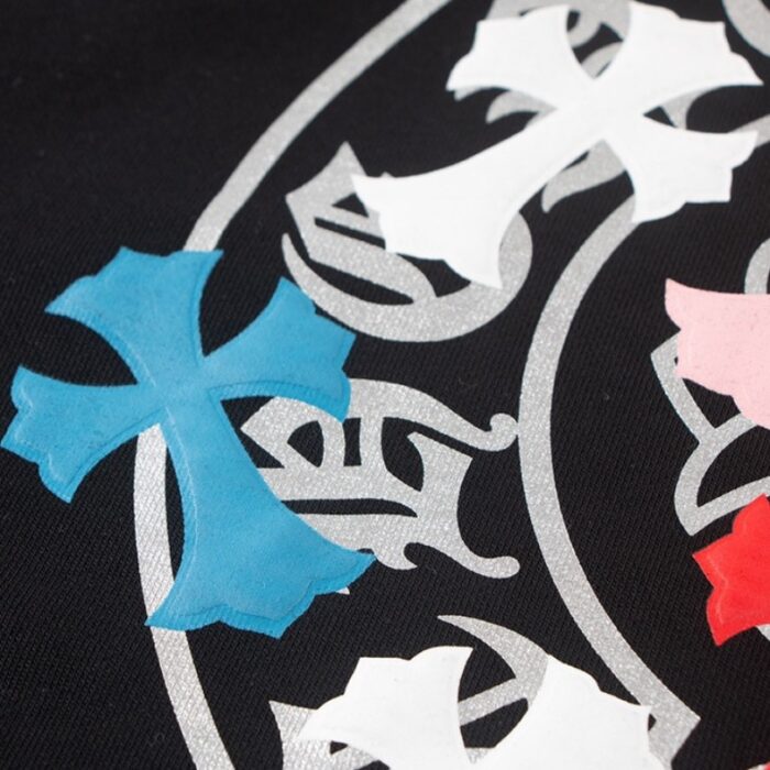Sweatshirt Chrome Hearts Multicolor Crosses Black CH008 - Image 5