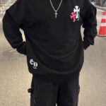 Sweatshirt Chrome Hearts Multicolor Crosses Black CH008 - Image 11
