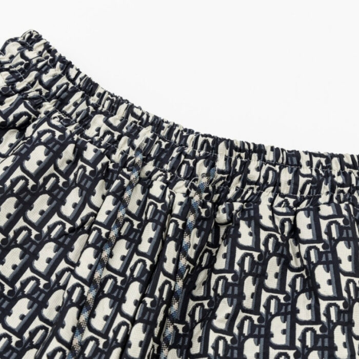 Shorts Dior Monogram Navy Side Stripes DO060 - Image 8