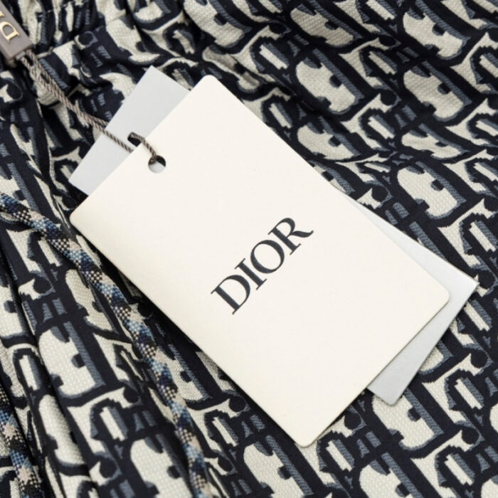 Shorts Dior Monogram Navy Side Stripes DO060 - Image 9
