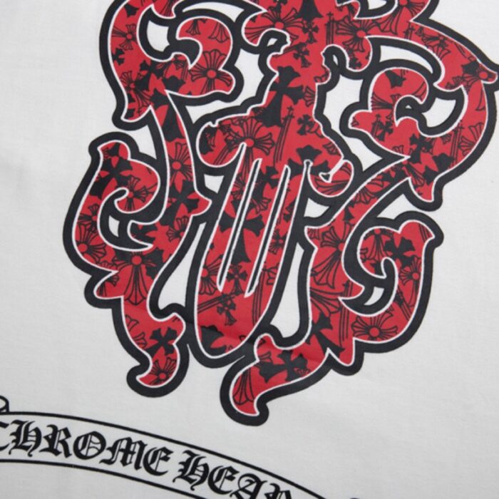 T-shirt Chrome Hearts Red Cross Crest White CH003 - Image 6