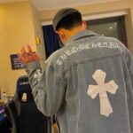 Denim Jacket Chrome Hearts Cross Design CH068 - Image 10