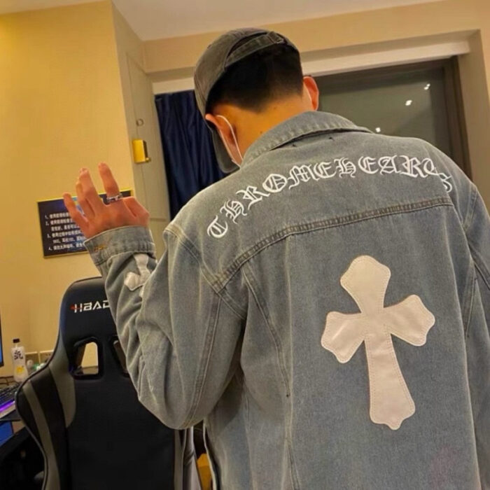 Denim Jacket Chrome Hearts Cross Design CH068 - Image 10