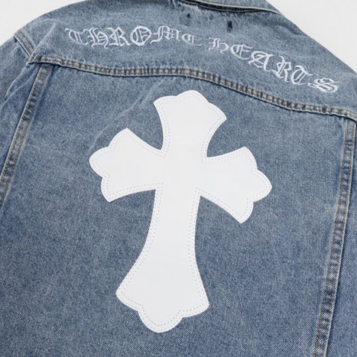 Denim Jacket Chrome Hearts Cross Design CH068 - Image 4