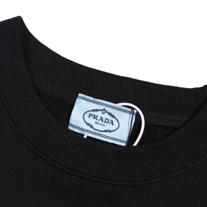 Sweatshirt Prada Deer Embroidery Black PD022 - Image 8