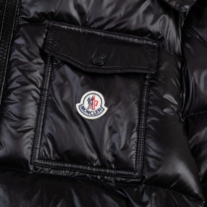 Jacket Puffer Moncler Black with Hood MCL013 - Image 5