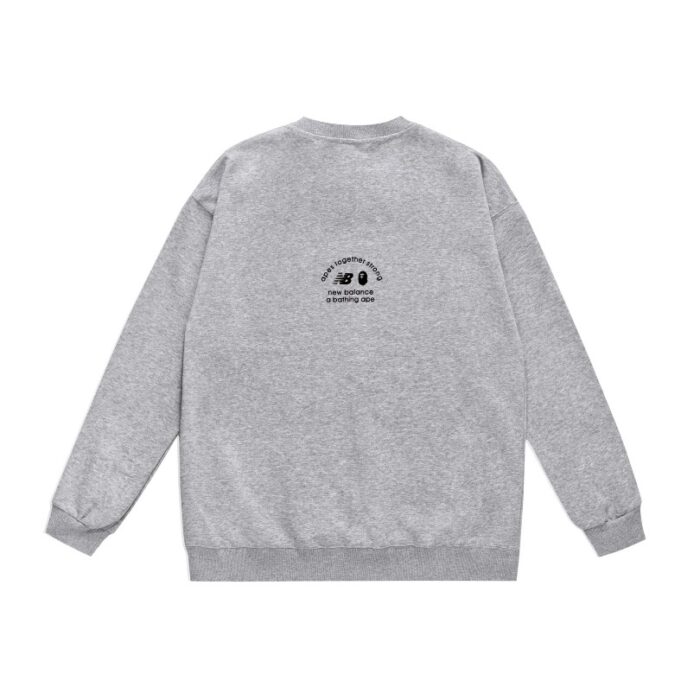 BAPE x New Balance Logo Sweatshirt Grey BP064 - Image 2