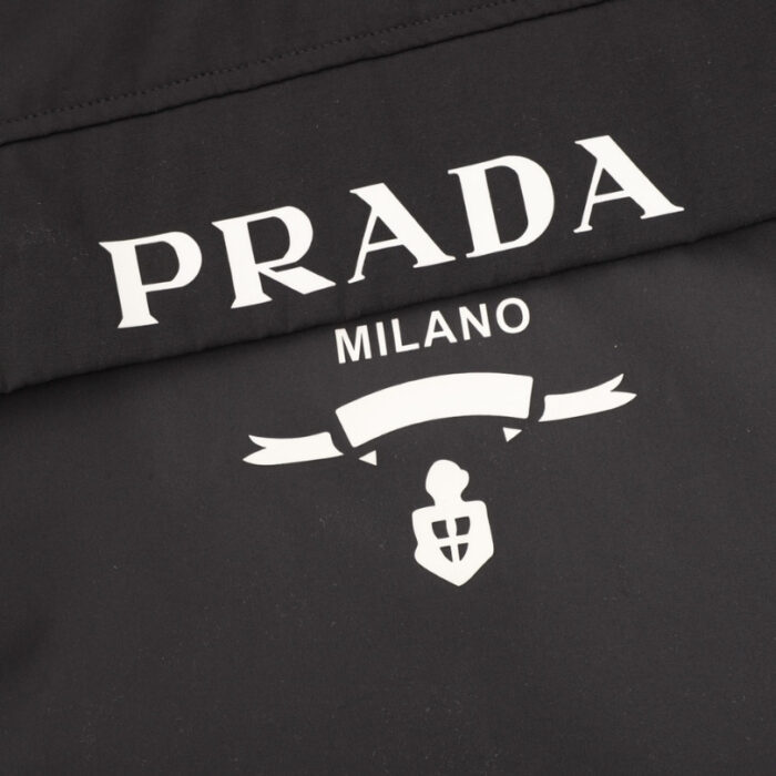 Hoodie Prada Black Milano Logo PD051 - Image 4