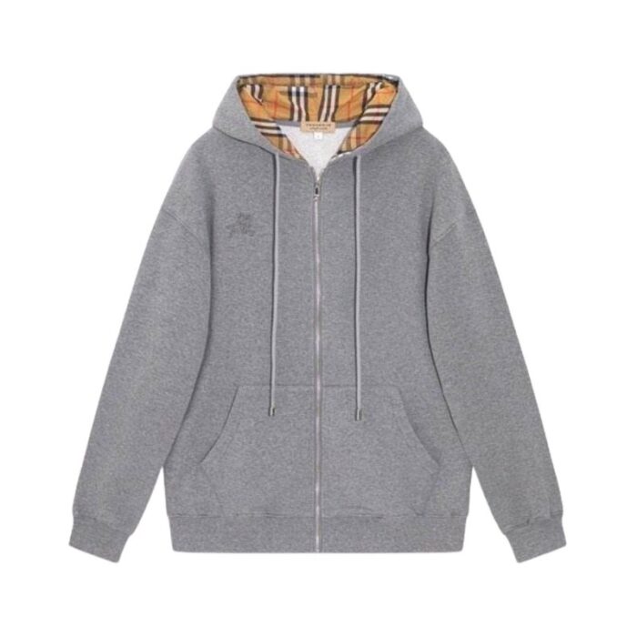 Burberry Embroidered King Logo Zip-Up Hoodie BY021 - Image 2