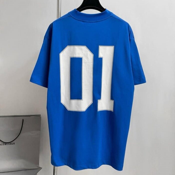 T-shirt- Balenciaga Basketeball Blue BL111 - Image 3