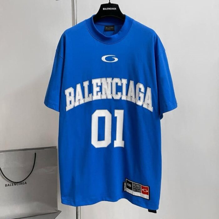 T-shirt- Balenciaga Basketeball Blue BL111 - Image 4