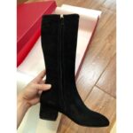 Valentino Boots Black Suede Knee High VL001 - Image 4