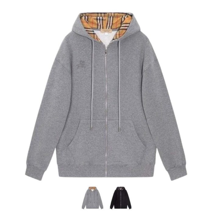 Burberry Embroidered King Logo Zip-Up Hoodie BY021 - Image 9