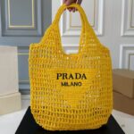 Prada Raffia Tote Bag PD078 - Image 3