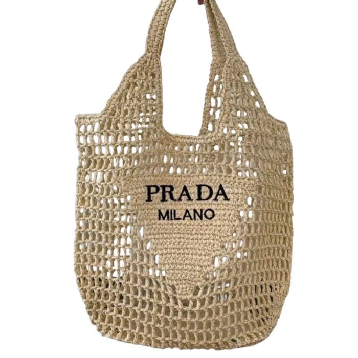 Prada Raffia Tote Bag PD078 - Image 1