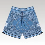 Amiri Bandana Crochet Basketball Shorts Blue - Drip Slum