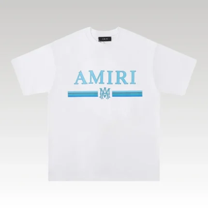 Amiri Bar Logo White/Blue T-Shirt - Drip Slum