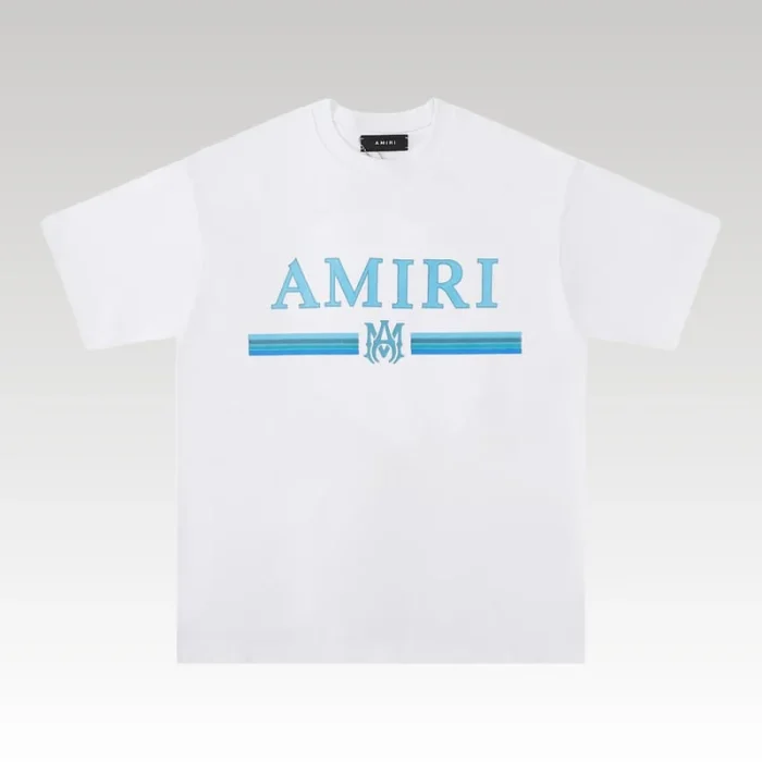 Amiri Bar Logo White/Blue T-Shirt - Drip Slum