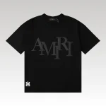 Amiri Staggered Logo Black T-Shirt - Drip Slum