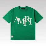 Amiri Staggered Logo Green T-Shirt - Drip Slum