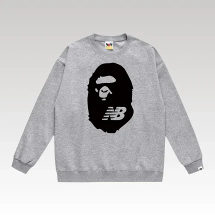 BAPE x New Balance Logo Sweatshirt Grey BP064 - Drip Slum