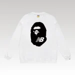 BAPE x New Balance Logo Sweatshirt White BP063 - Drip Slum