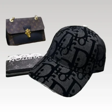 Cap Dior Black Monogram Adjustable DO058 - Drip Slum