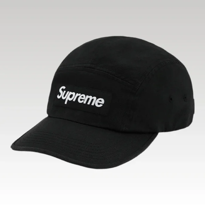 Cap Supreme Washed Chino Twill Camp Black - Drip Slum