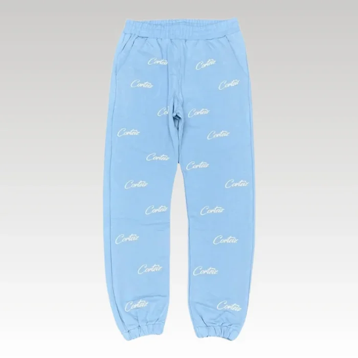 Corteiz All Over Print Jogger Baby Blue - Drip Slum
