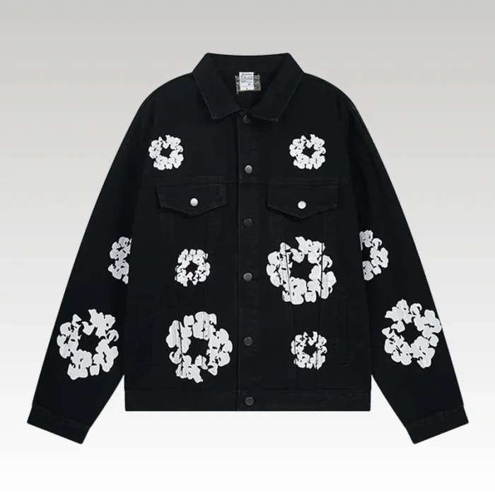 Denim Jacket Denim Tears Floral Print Black - Drip Slum