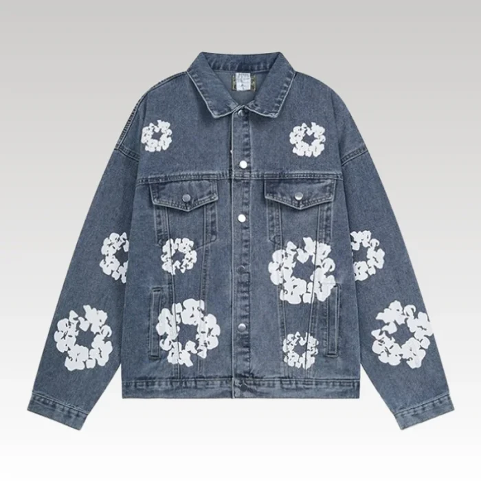 Denim Jacket Denim Tears Floral Print Blue - Drip Slum