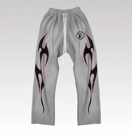 Hellstar Grey Future Flame Sweatpants - Drip Slum