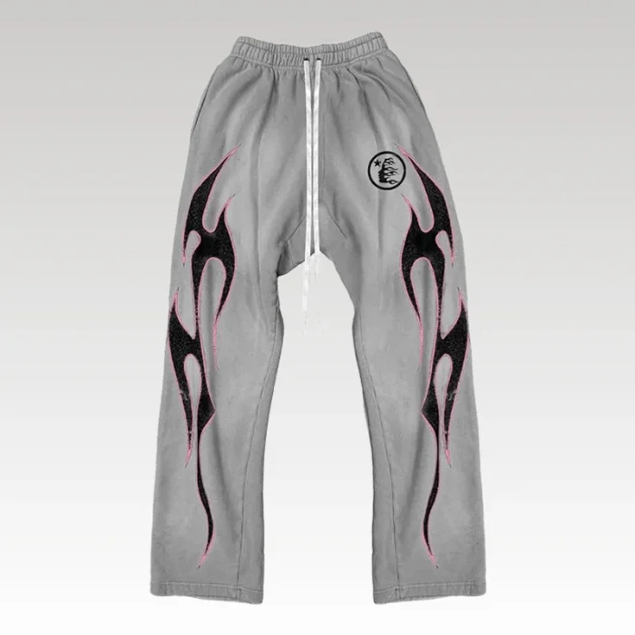 Hellstar Grey Future Flame Sweatpants - Drip Slum