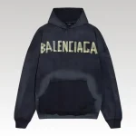 Hoodie Balenciaga BB Distressed Logo Black BL063 - Drip Slum