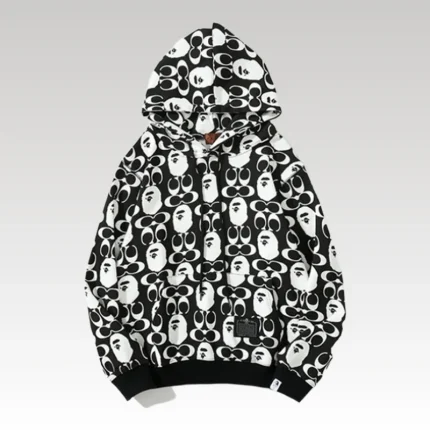 Hoodie BAPE All Over Print Black BP016 - Drip Slum