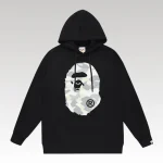 Hoodie Bape Camo Ape Head Black BP059 - Drip Slum