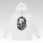 Hoodie Bape Camo Ape Head White BP061 - Drip Slum