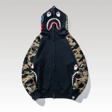 Hoodie Blue Shark Camo Bape Full-Zip BP003 - Drip Slum