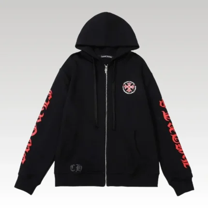 Hoodie Chrome Hearts Black Red Embroidered CH081 - Drip Slum