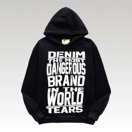 Hoodie Denim Tears Dangerous Brand Black White - Drip Slum
